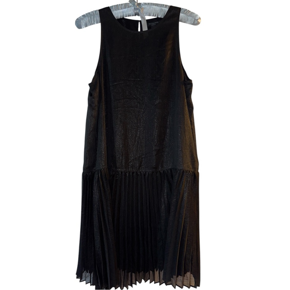 All Saints Black Eve Midi Dress Sz. M NWOT